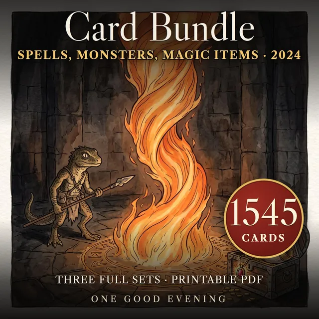 DnD 5e Card Bundle — 2024 rules