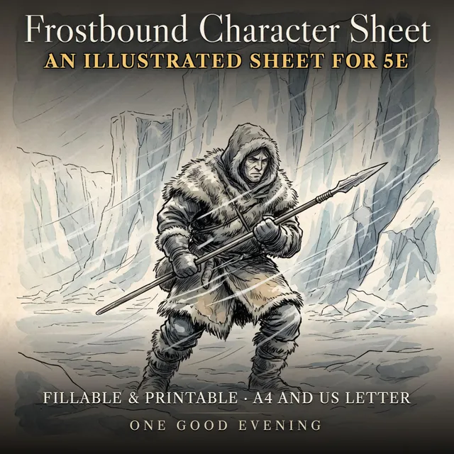 DnD Character Sheet 5e Frostbound