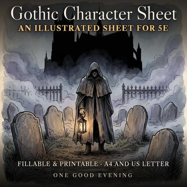 DnD Character Sheet 5e Gothic