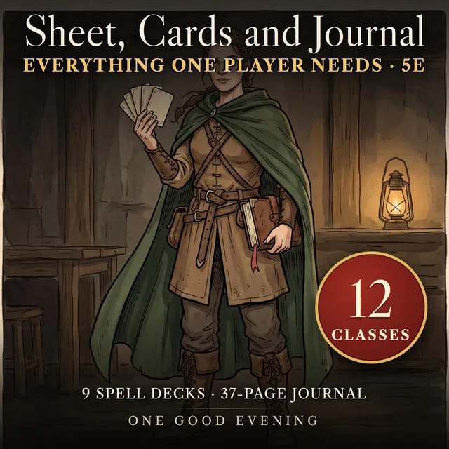 Sheet, Cards and Journal Kit — 5e