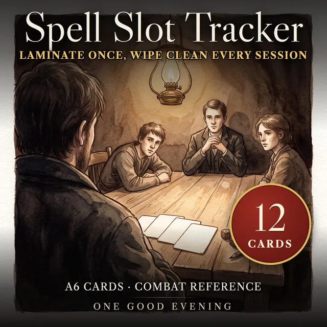 DnD Spell Slot Tracker and Combat Cards 5e
